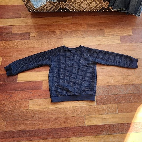 Sovereign Code Speckled Navy Waffle Knit Crewneck Sweatshirt Size 8 - Picture 11 of 13